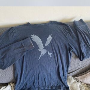 American Eagle Outfitters Deep Blue Crew Neck Tee